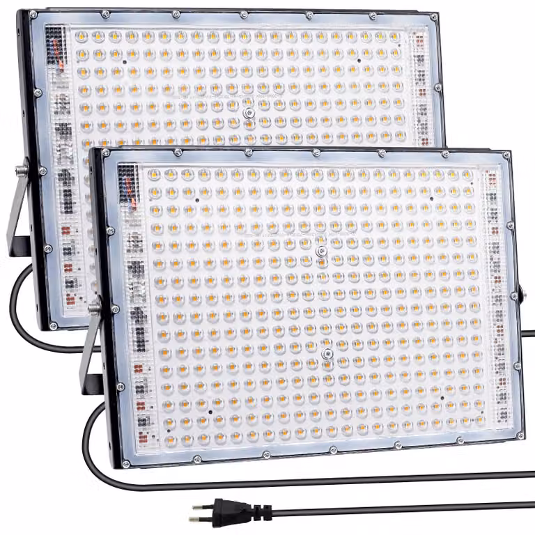 Fari LED da esterno, 300 W, 30.000 lumen, luce bianco caldo, grado di protezione IP65, confezione da 2 pezzi