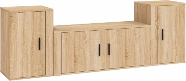 Set di Mobili Porta TV 3 pz | Armadietto TV | Mobile Porta TV Rovere Sonoma in Legno Multistrato