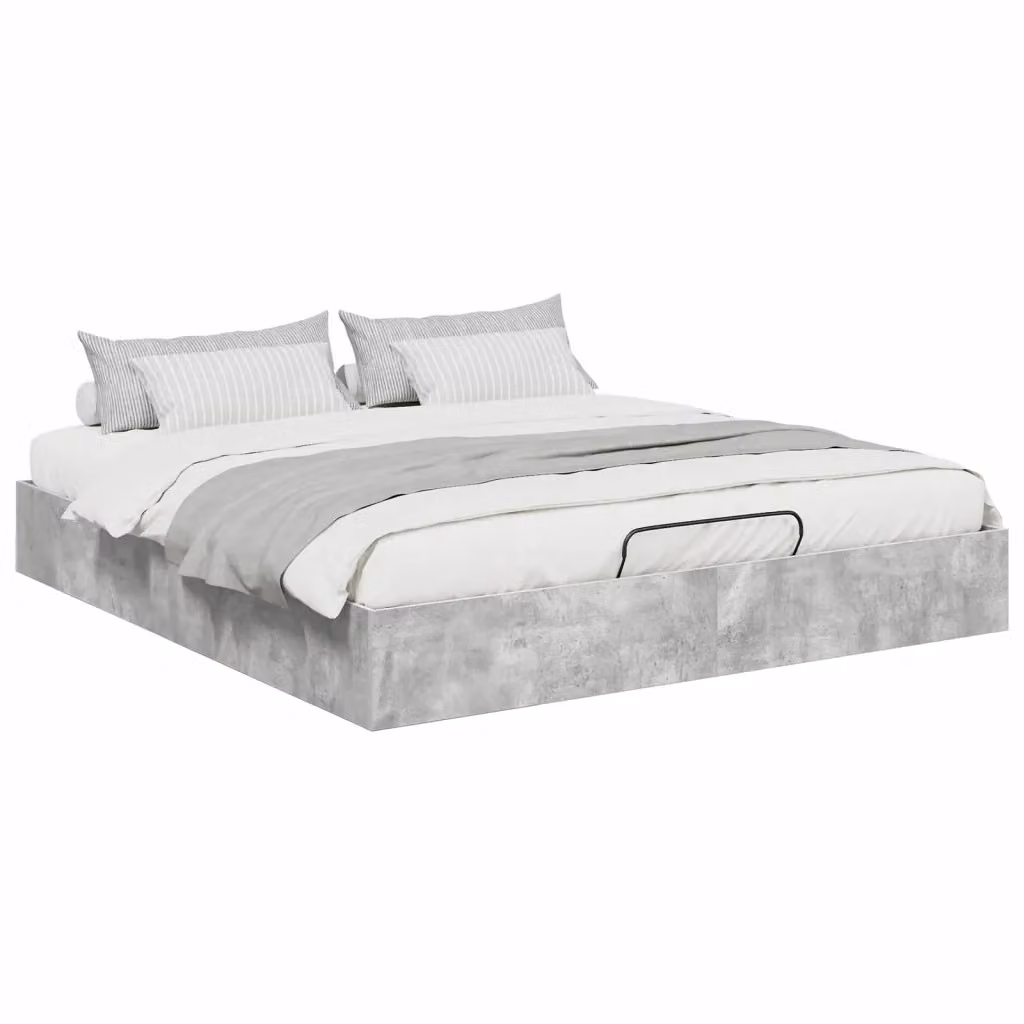 Letto ottomano moderno vidaXL in tessuto grigio con base a sollevamento L/P/H: 160 x 200 x 240 cm in legno ingegnerizzato – 2