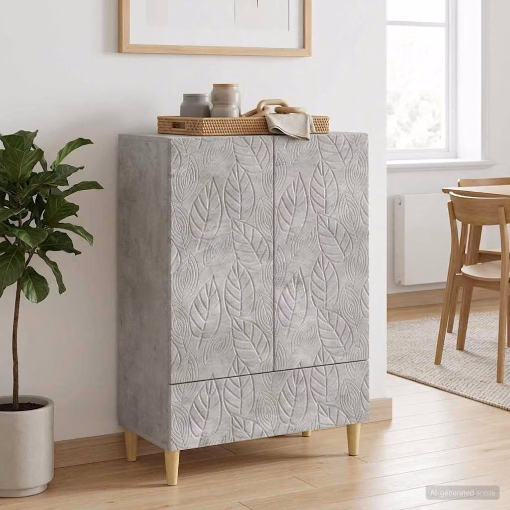 Credenza moderna vidaXL in legno ingegnerizzato, Grigio, L 66 x P 34,5 x H 95 cm
