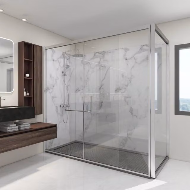 Set di 16 Pannelli Decorativi per Parete Bladel di neu.haus in PVC con Effetto Marmo White, L: 120 cm, H: 60 cm, P: 3 cm