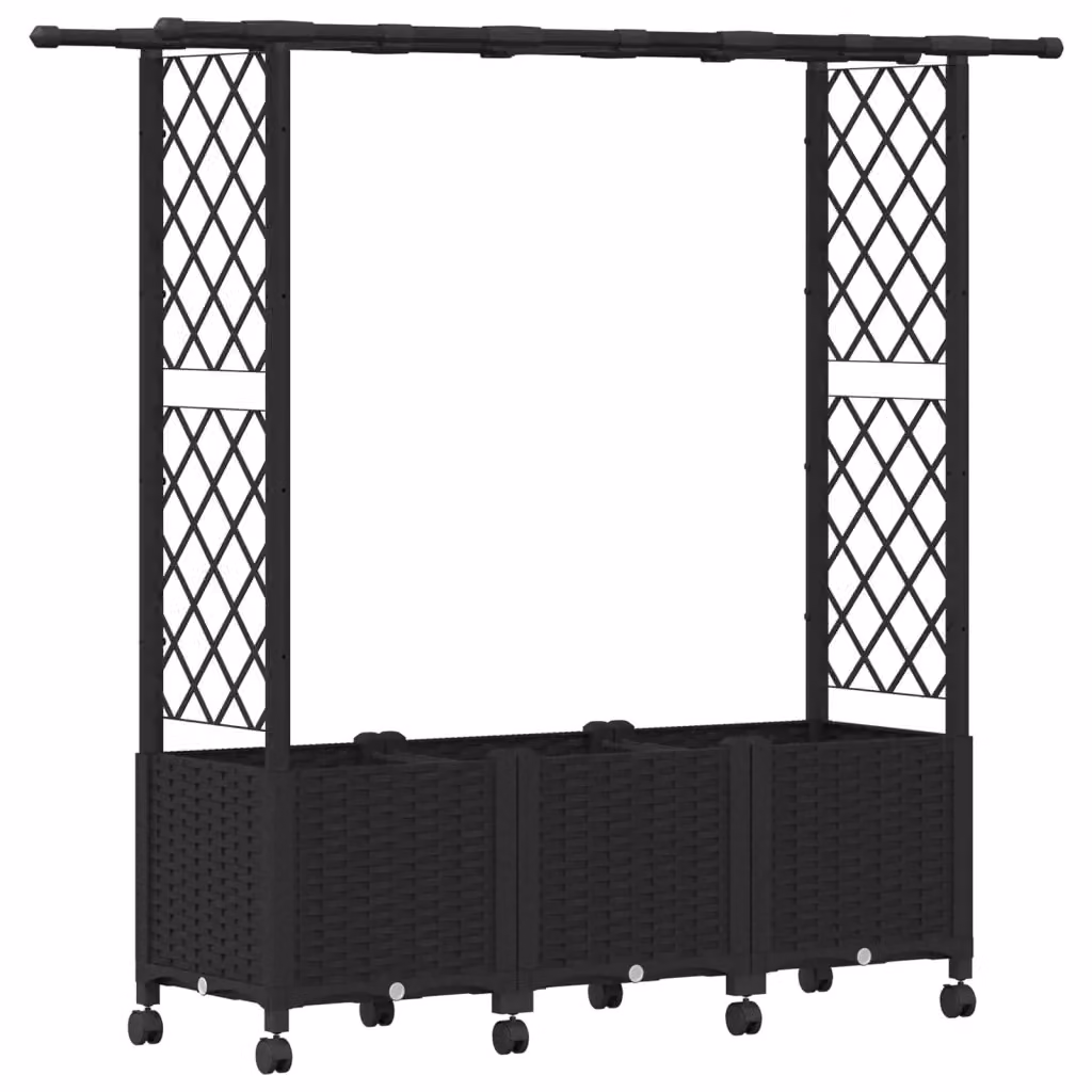 Letto rialzato con griglia e tetto vidaXL nero L: 162,5 cm, P: 40 cm, H: 142 cm – 2