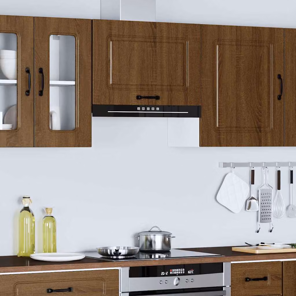Pensile da cucina moderno vidaXL Kalmar in legno marrone con ante a battente L: 60 cm, H: 40 cm, P: 31 cm