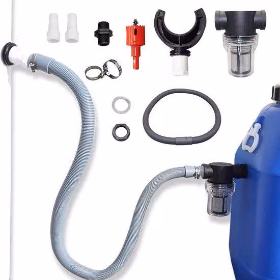 Sistema di raccolta dell'acqua piovana per tetti fino a 80 m² con filtro e accessori di montaggio