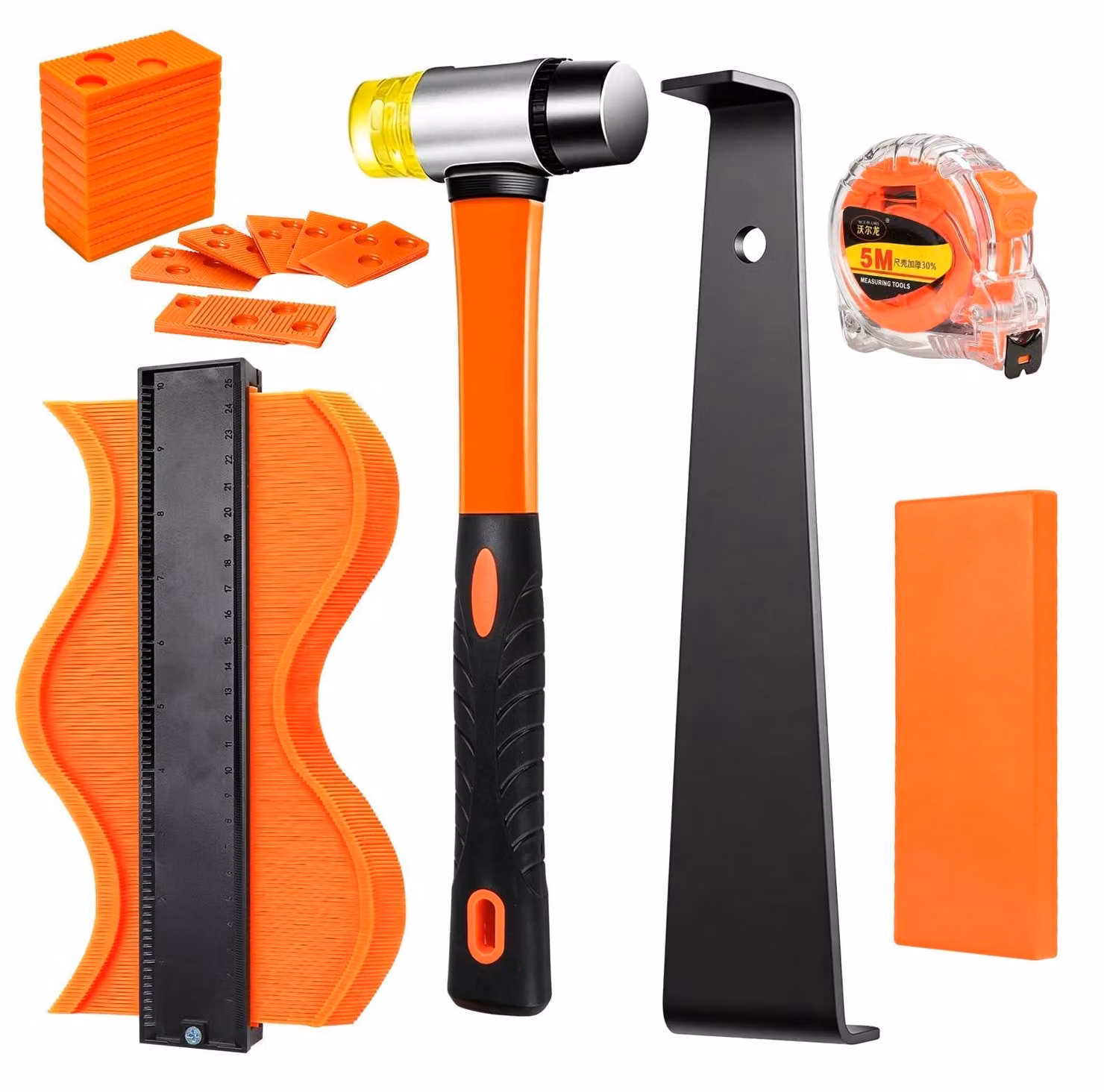 Elzusha - Kit professionale per la posa di laminato, composto da 45 pezzi