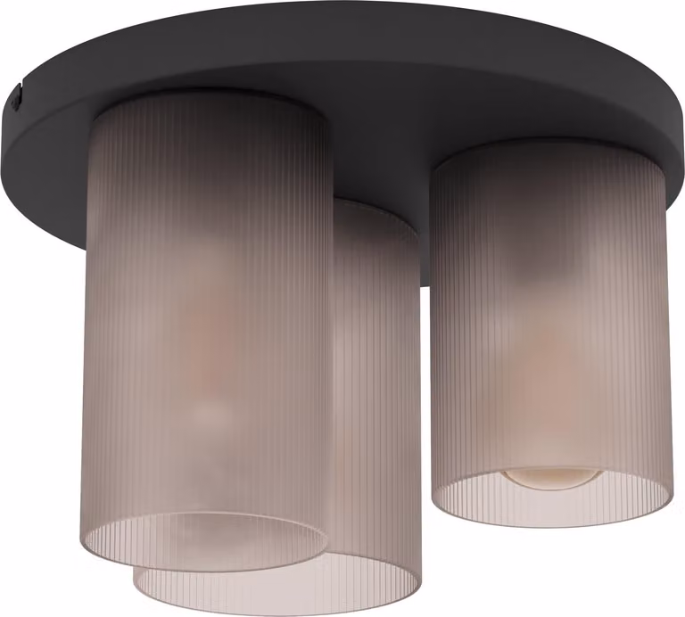 EGLO ''Colomera'' plafoniera, E27, 3 luci, acciaio/vetro, grigio opaco