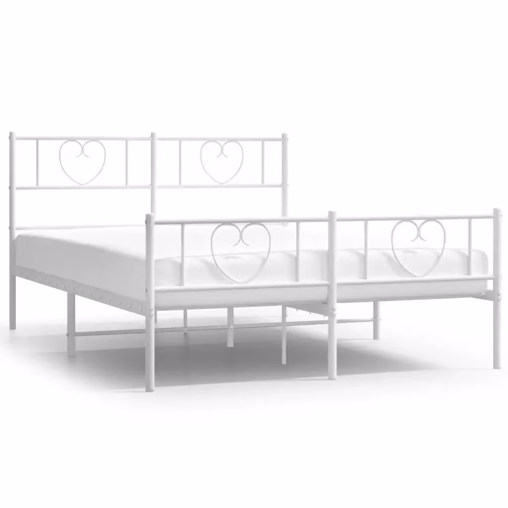 Giroletto con testiera e pediera in metallo bianco vidaXL L/P: 120 x 200 cm – 2