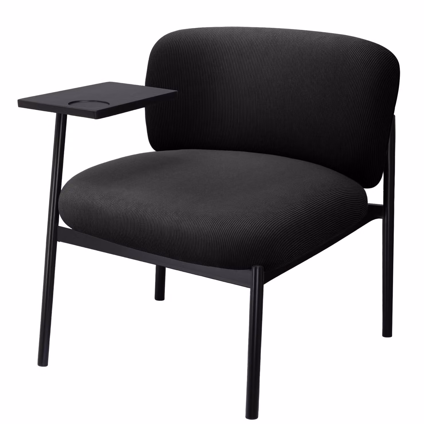 COMHOMA poltrona reclinabile poltrona ad ala moderna, poltrona imbottita con gambe in metallo, divano singolo per soggiorno/camera da letto/giardino, nero