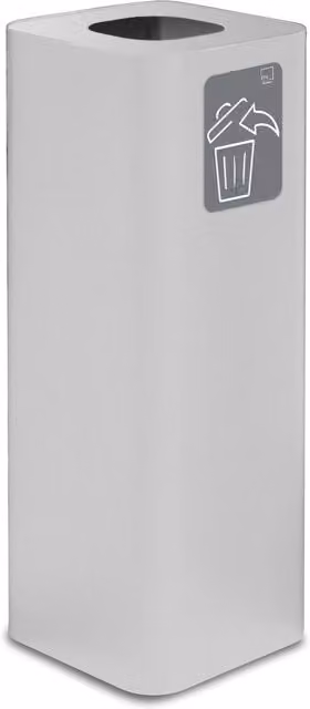 Pattumiera per raccolta rifiuti GIORDANOSHOP in acciaio verniciato bianco con coperchio a ribalta e pittogramma magnetico L/P/H: 30 x 30 x 80 cm