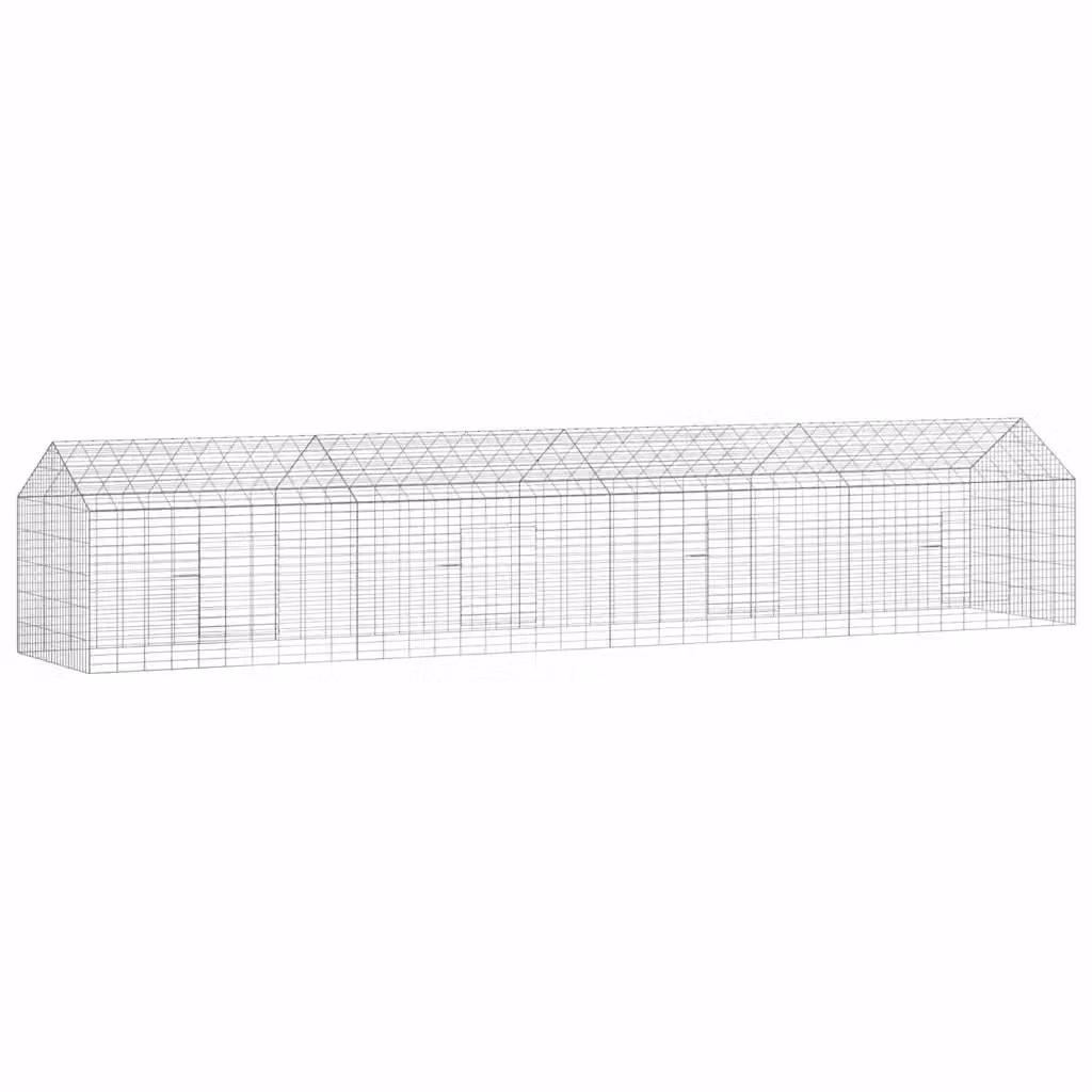 Gabbia per conigli vidaXL in acciaio zincato argento L: 400 cm, P: 78 cm, H: 78 cm