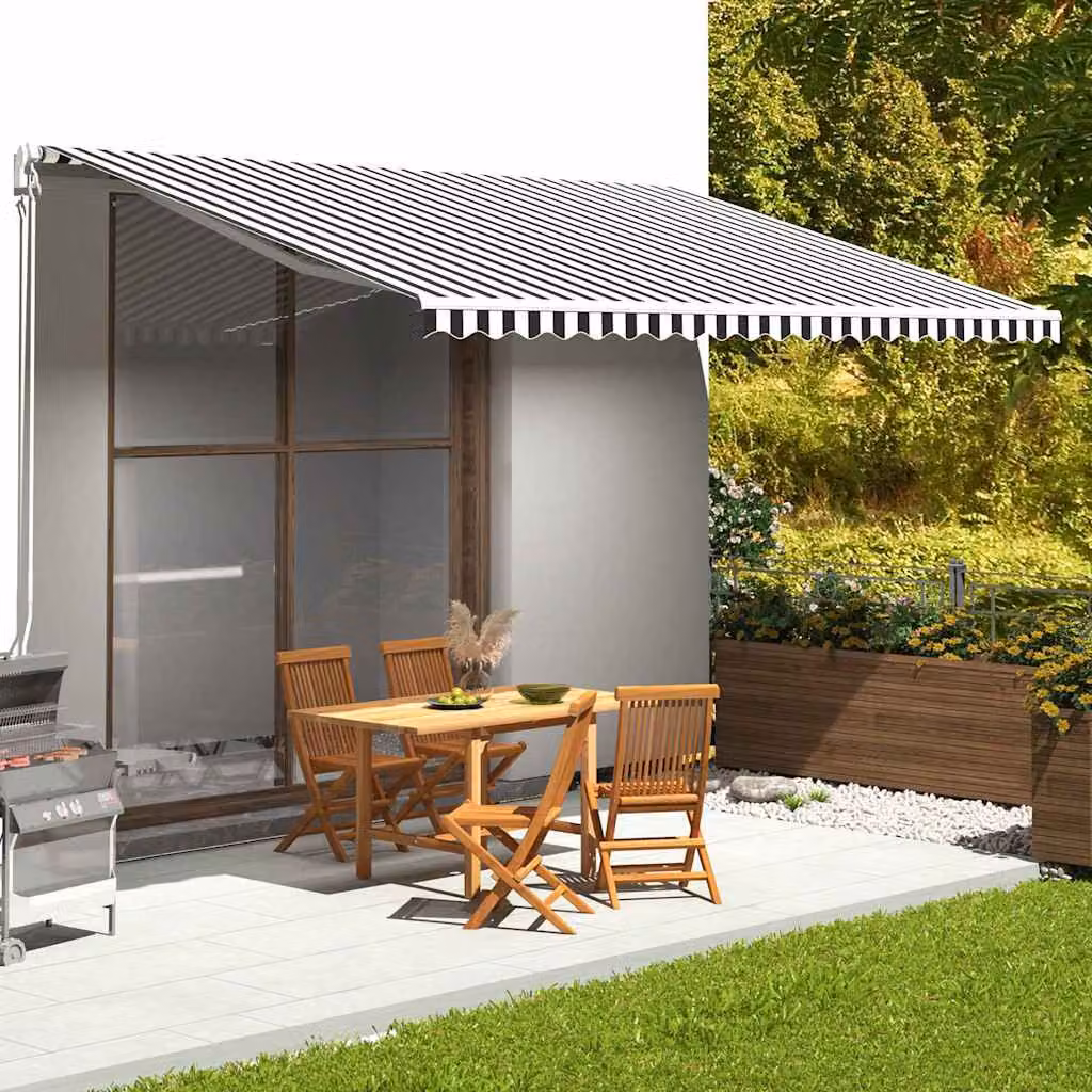 Tessuto di ricambio per tenda da sole vidaXL in poliestere, antracite e bianco, L 500 x P 300 cm