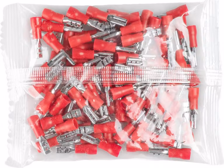 Vayox Set 100 pz. Presa piatta isolata femmina 0,5-1,5mm2 2,8mm rosso