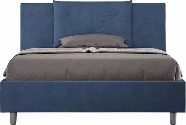 Letto Matrimoniale con Contenitore e Rete a Alzata Giordanoshop Blu L/P/H: 200 x 200 x 110 cm