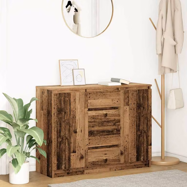 Credenza con cassetti vidaXL in legno color marrone stile rustico L: 100,5 cm, P: 35 cm, H: 76 cm
