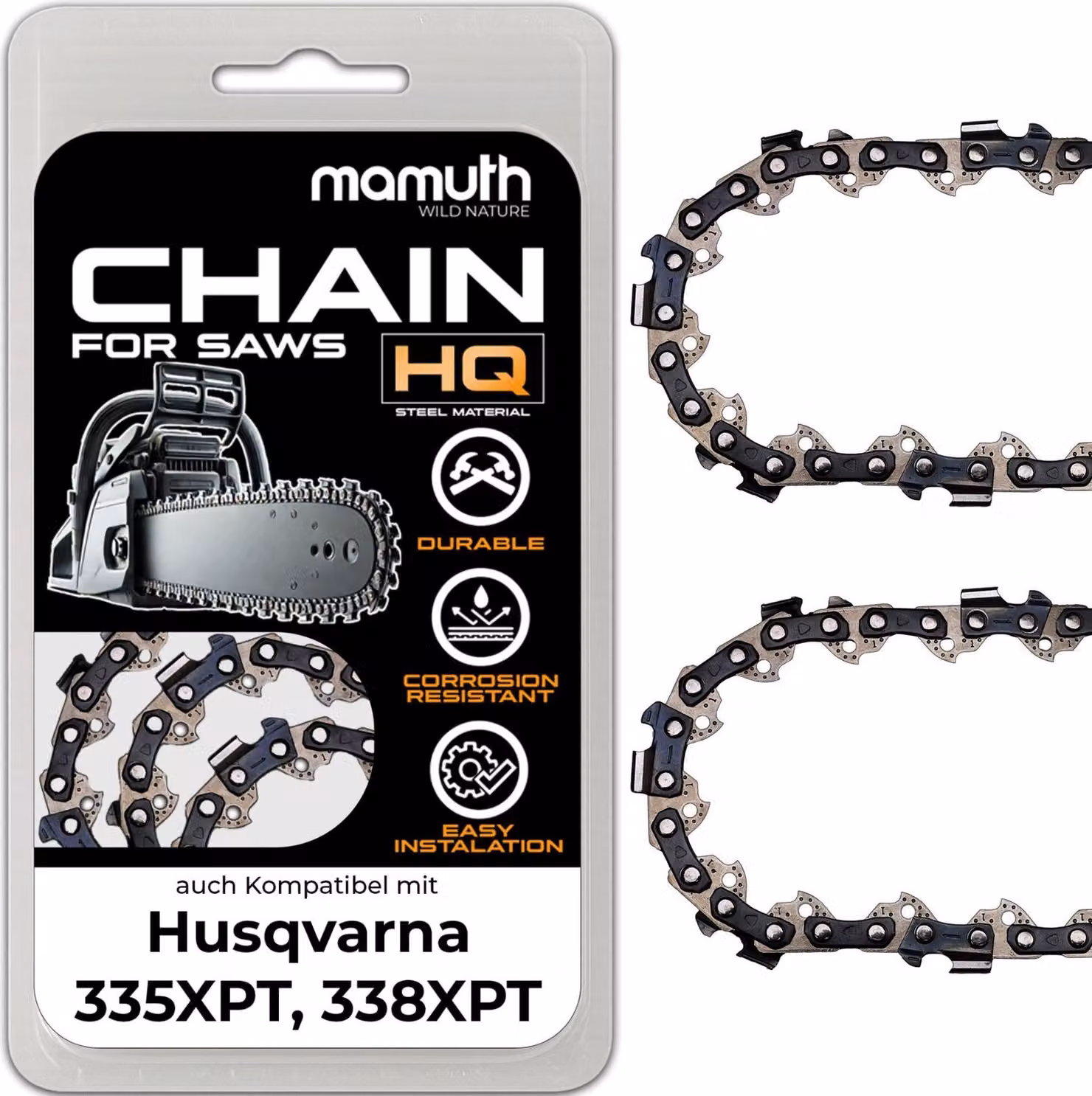 2x catena per motosega 45cm 1,3mm 3/8" 62TG per Husqvarna 335XPT, 338XPT
