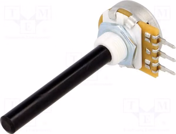 1 x Potenziometro: ±20%, 6 mm, 0,4 W, 1 giro, 100 kΩ, montaggio a foro passante (THT), potenziometro a un giro