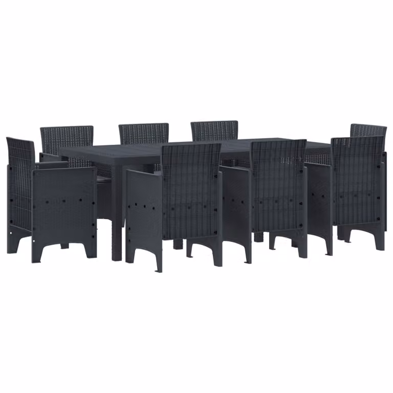 Set da pranzo per giardino e terrazza vidaXL in polipropilene antracite, 9 pezzi