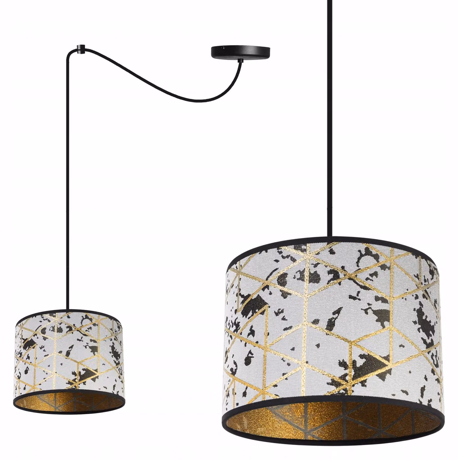 Lampada a sospensione Spider con motivo dorato – Lampada a sospensione moderna con paralume dorato, lampada da soffitto per soggiorno e sala da pranzo