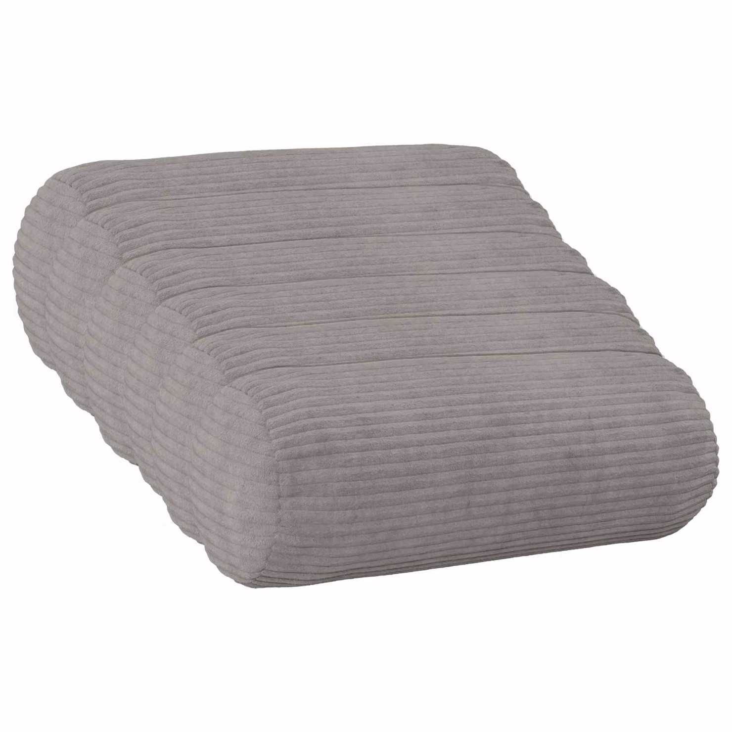 Set di 6 federe vidaXL HEERLEN in velluto a coste grigio chiaro, forma ovale, Ø 15 x 40 cm