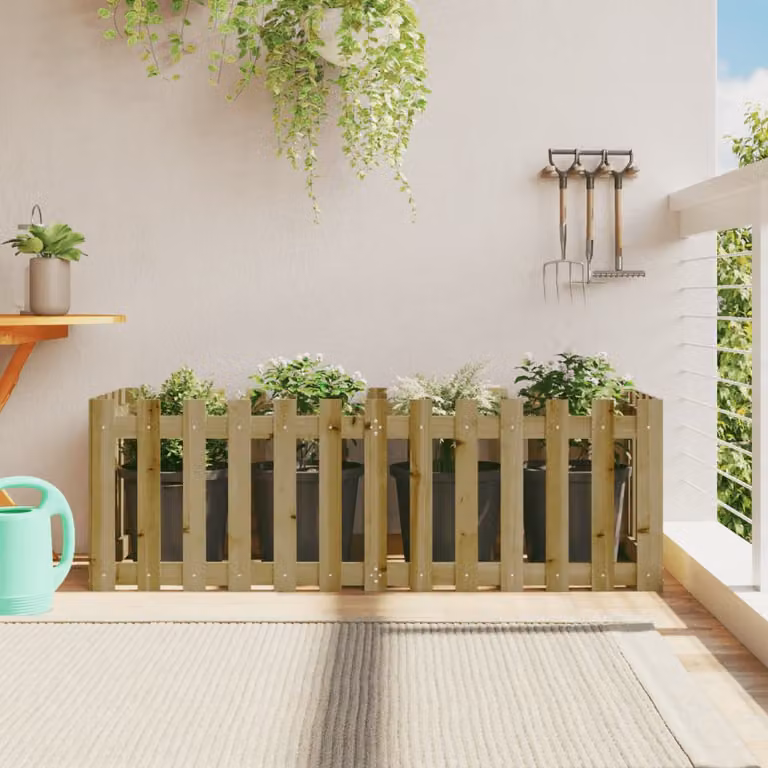Fioriera da giardino rialzata vidaXL in legno di pino impregnato marrone L: 150 cm, P: 50 cm, H: 50 cm