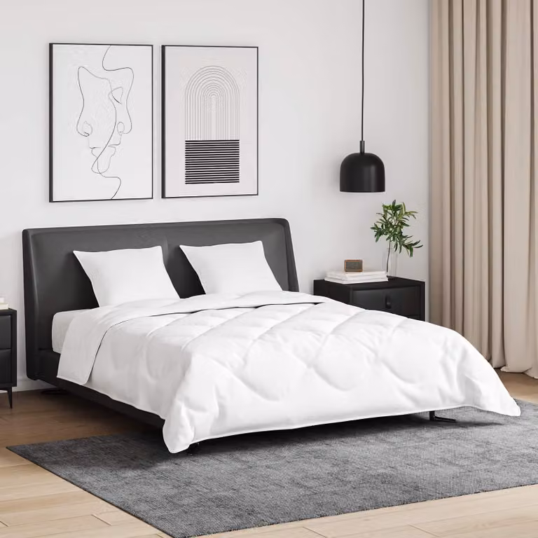 Set di 3 pezzi vidaXL composto da piumone e cuscini in piuma d'anatra e cotone, colore bianco, L 200 x L 200 cm