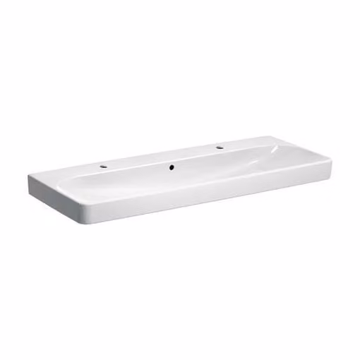 Geberit Smyle Square lavabo 500253, 120x48cm, avec deux trous pour robinets, avec trop-plein, 500.253.01.8, 500.253.01.8