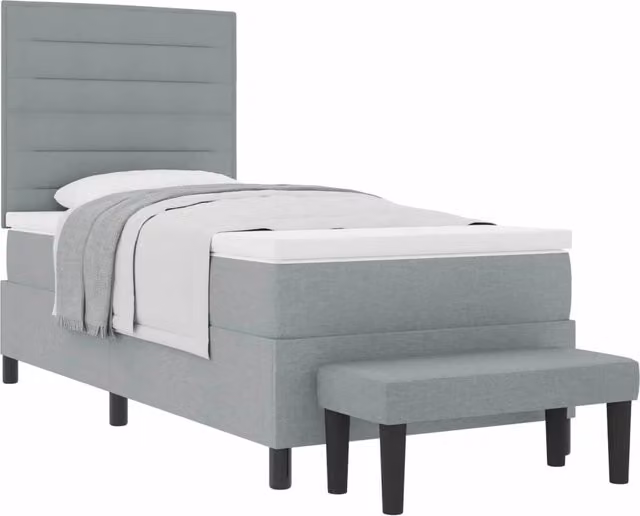 Letto ibrido con molle a sacchetto e testiera vidaXL, Grigio, L: 200 cm, P: 80 cm, H: 80 cm