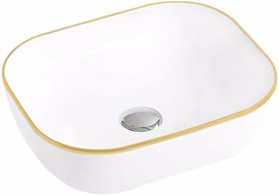 Lavabo MEXEN RITA bianco, riga dorata 45 cm
