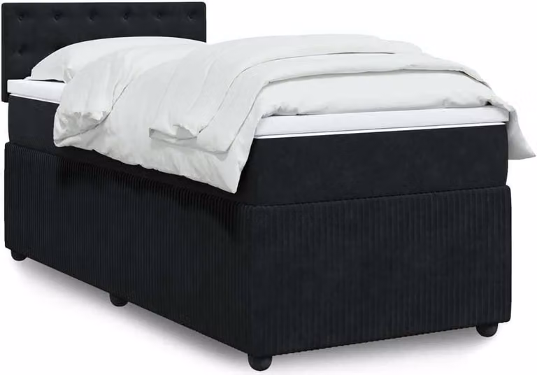 Maison Exclusive - Giroletto a Molle con Materasso Nero 100x200 cm in Velluto