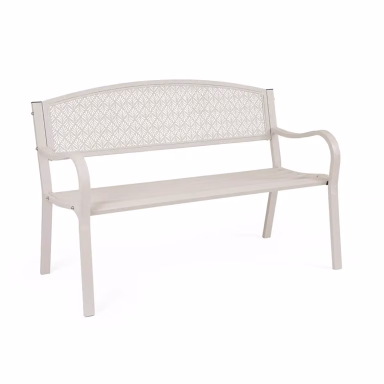 Panca LIZETTE a 2 posti in acciaio beige
