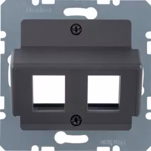 Berker 14631606 Piastra centrale per prese modulari AMP, antracite opaco/velluto, sistema a piastre centrali