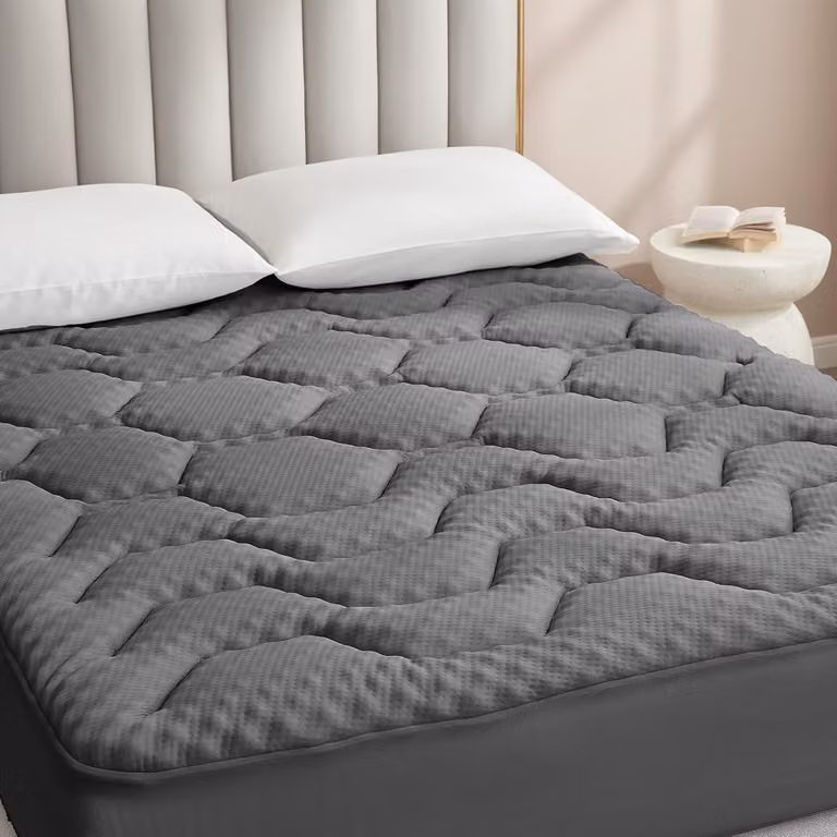 Topper per materasso in memory foam con gel, 140x200 cm, colore grigio scuro, spessore 3 cm