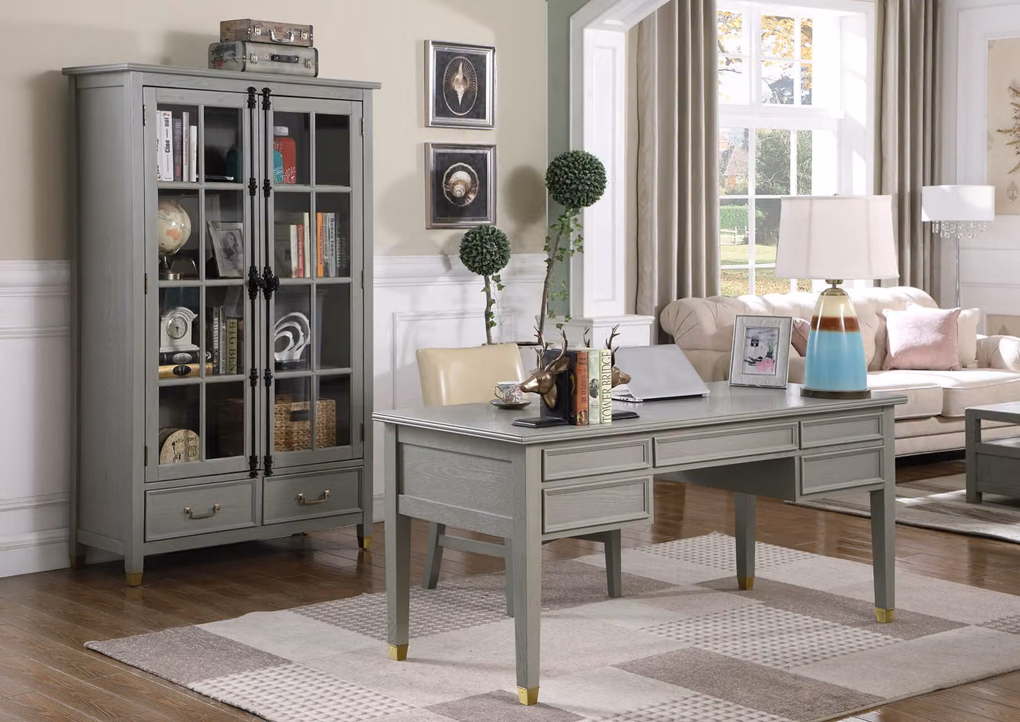 Büro Schreibtisch Sessel Schreibtische Tisch Holz Stuhl Set Möbel Zimmer 2tlg.