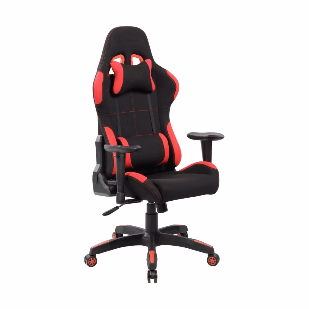 Sedia da gaming Mindy DMORA per adulti, poltrona da scrivania sportiva in ecopelle, Nero e Rosso, L: 57 cm, H: 124/134 cm – 2