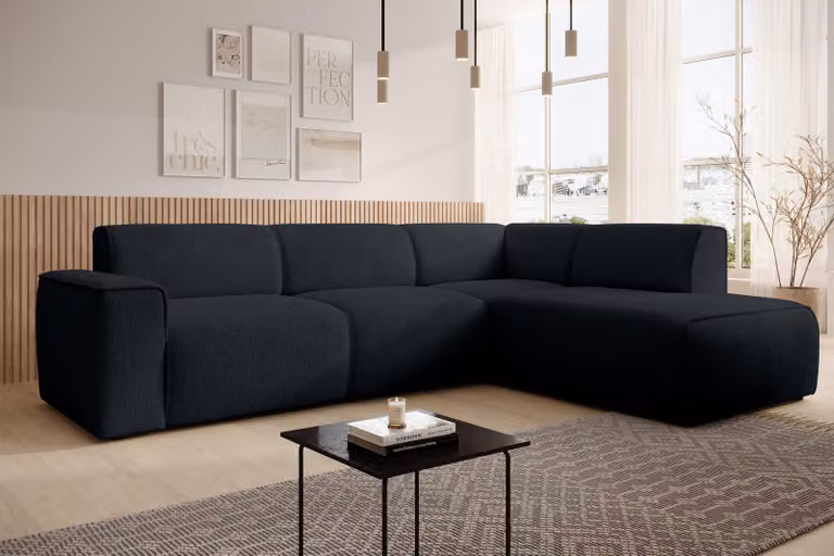 AX LIVING Divano a L Didim L Grigio scuro – 292 cm, elegante e confortevole R
