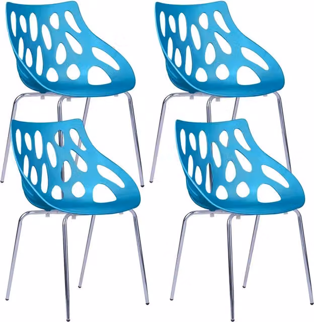 Set 4 Sedie Attesa da Ufficio in Polipropilene Tosini Orlando Blu