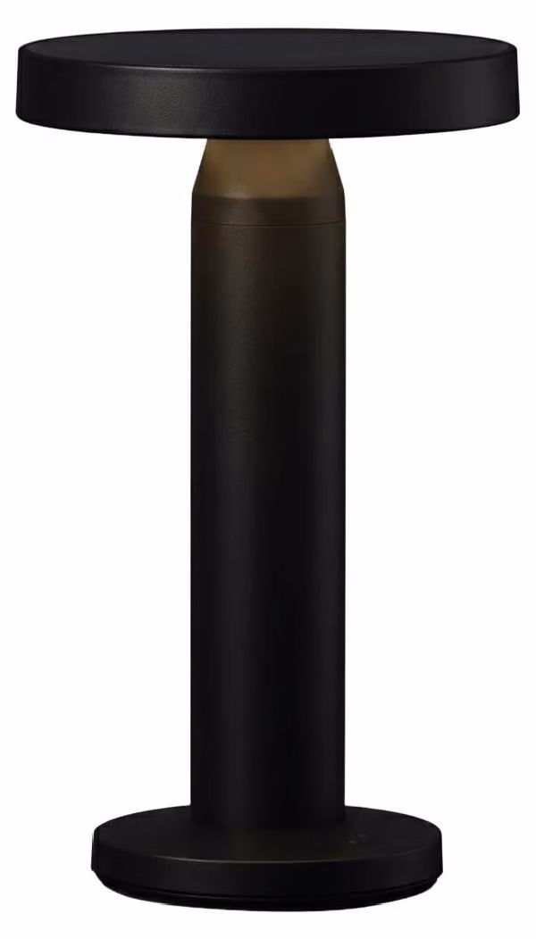 Luxus Europe - Lampada da tavolo solare Rio nera - Lampada da tavolo LED solare senza fili per esterni - Alimentazione a energia solare e ricarica tramite USB-C