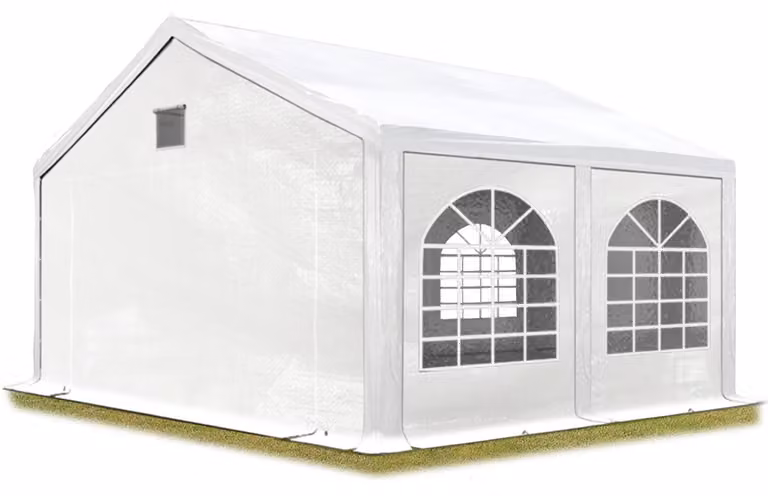 TOOLPORT Tendone per feste Gazebo 3x4 m bianco ca. PE 500 N Impermeabile Protezione UV Sagre Eventi Mercati Esterno con telaio a pavimento
