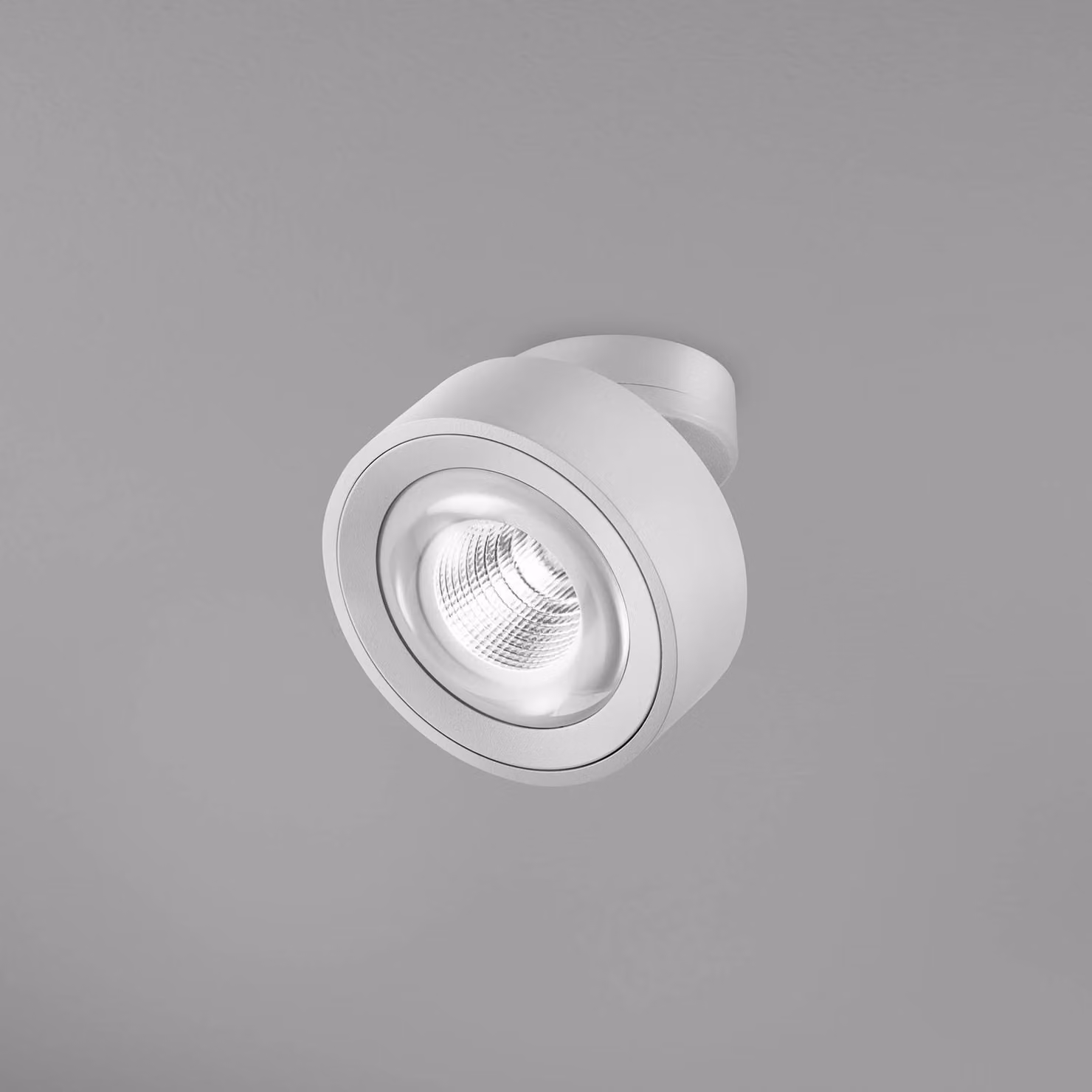 Egger Licht DLS Faretto LED Clippo Optic, bianco/bianco, Ø 12 cm, DTW dimmerabile, Bianco / Opale, Soggiorno / Sala da pranzo, Alluminio, Moderno