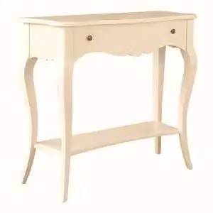 Consolle Lolla in legno Shabby chic avorio anticato con pomelli