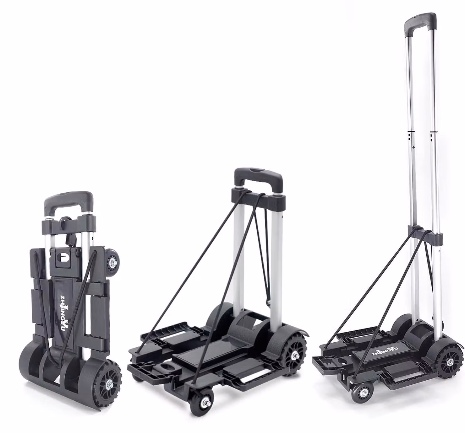 Carrello pieghevole portatile da 45 kg, realizzato in alluminio e dotato di 4 ruote