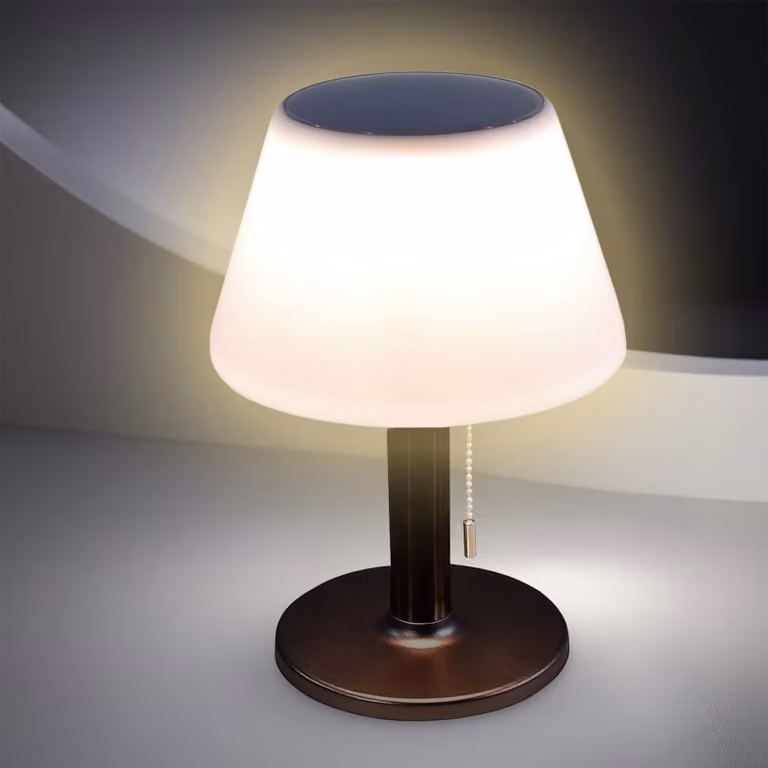 3.06 Lampada da tavolo a LED solare - 20 x 28 cm - 10 LED / bianco caldo - Base colore: nero