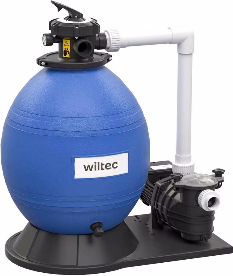 Sistema di filtraggio a sabbia Wiltec 750 W con serbatoio da 71 l e pompa autoadescante da 20000 l/h, pompa per filtro a sabbia, pompa per piscina