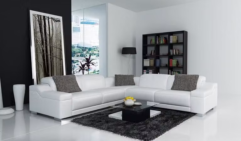 Ledersofa mit USB Sofa Couch Wohnlandschaft Ecksofa Eck Garnitur Design K5002B
