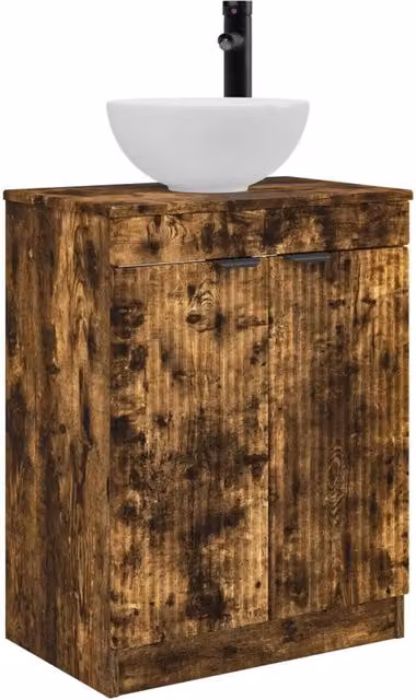 Mobile da bagno con Lavabo | Armadio Lavabo Rovere Fumo 54 x 35 x 83 cm