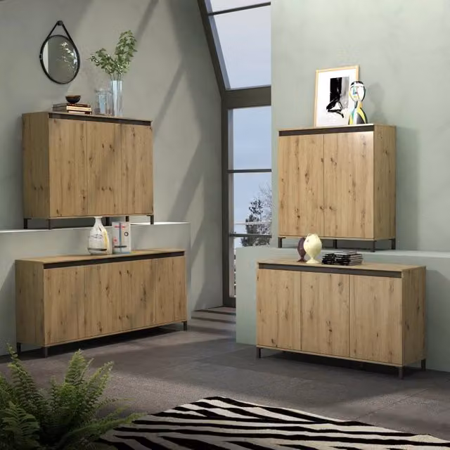 Madia Sideboard a 4 ante artisan GENIO made in Italy
