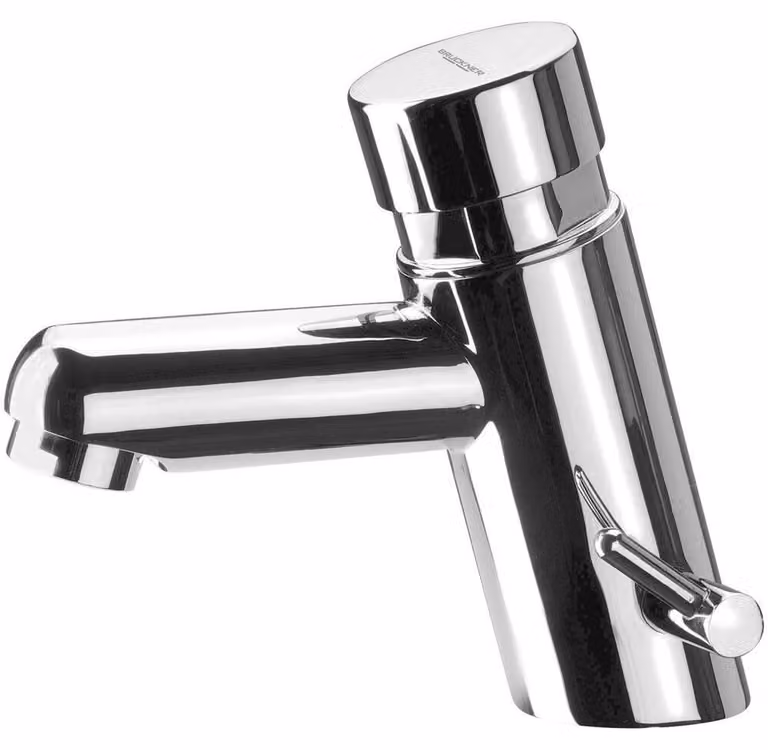 Valvola a colonna autochiudente TEMPOR per lavabo con controllo della temperatura, cromo