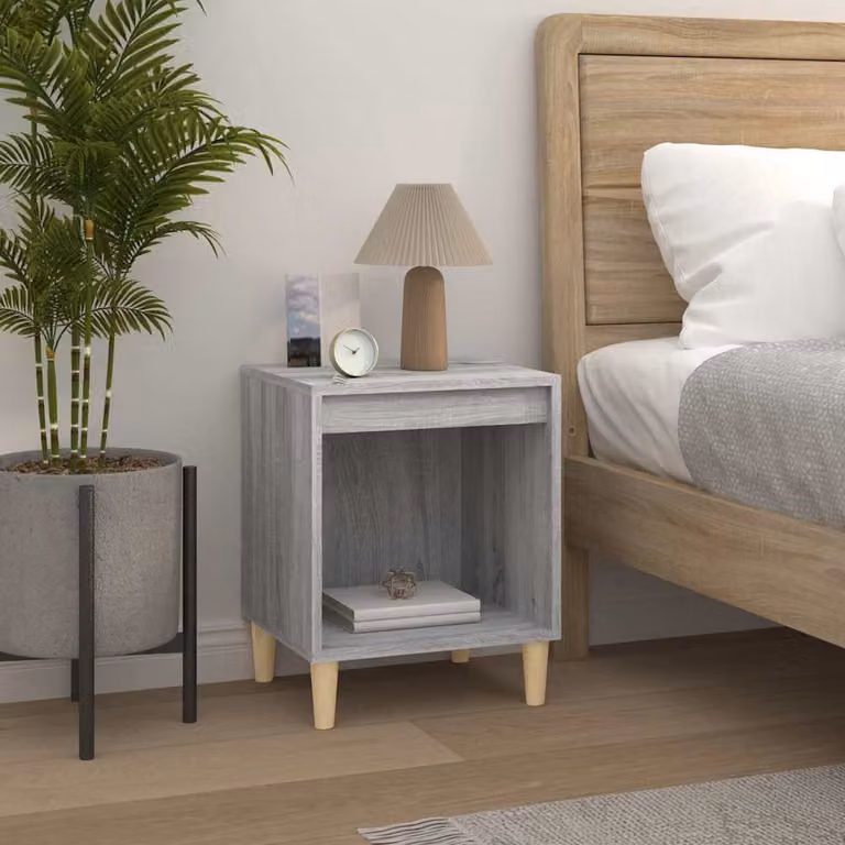 Comodino moderno vidaXL in legno e MDF Grigio Sonoma, L: 40 cm, P: 35 cm, H: 50 cm