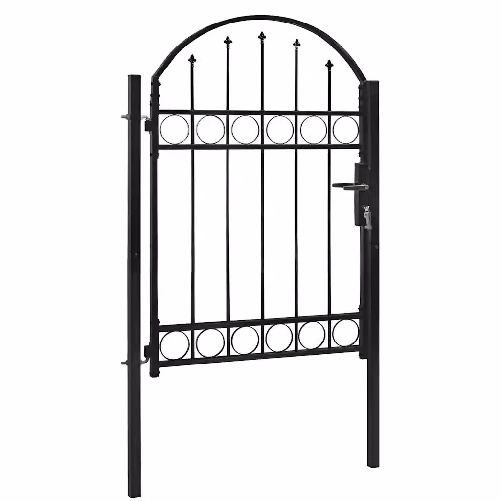Cancello a battente vidaXL in acciaio nero L: 100 cm, H: 125 cm – 2