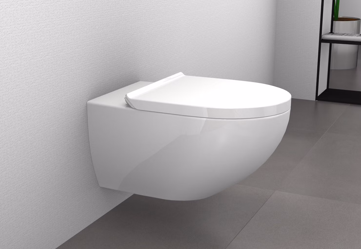 WC senza bordo BERNSTEIN E-9030 - Coperchio con chiusura ammortizzata incluso - Colore selezionabile